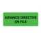 Nevs Advance Directive On File 7/8" x 2-1/4" Flr Green w/Black N-0081fg - alternate 1